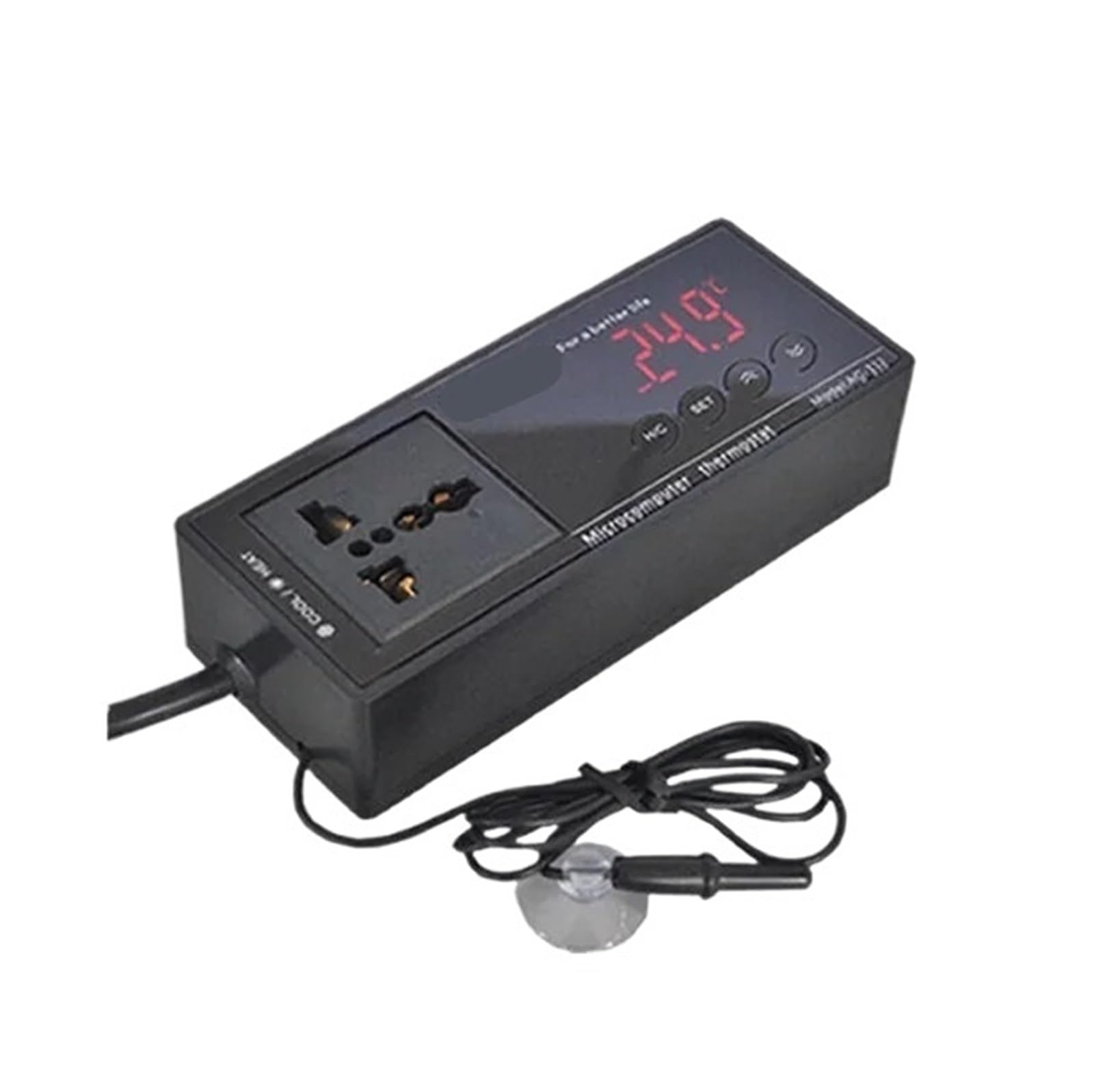 Termostato enchufable con pantalla digital RC-112R, enchufe universal, regulador de encendido y apagado, controlador de temperatura for congelador/invernadero.(110V US PLUG)