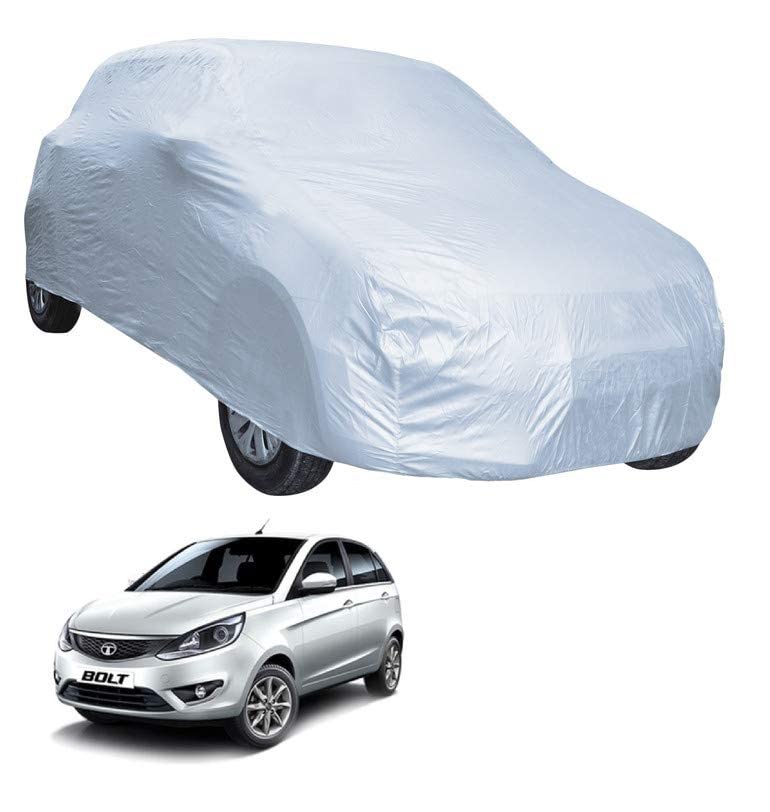 Image of Auto Hub Car Cover Compatible with Tata Bolt with Weather Proof, Triple Stitched, Bolt Car Cover- Plain Silver