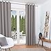 Produktbild Beautissu Amelie 2er Set Gardinen - Blackout Vorhänge Blickdicht mit Ösen - Gardine 140x245 cm Vorhang Blickdicht - Verdunklungsgardine mit Ösen Schal Grau