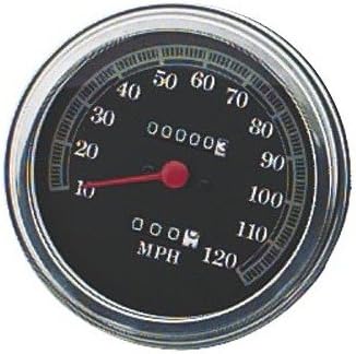 Biker's Choice Velocímetro tipo FL con cristal abovedado (cara negra de 120 Mph) compatible con Harley FLSTC 91-95