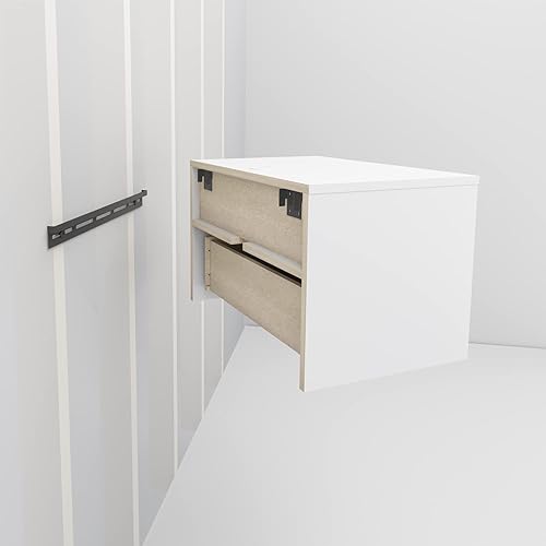 Miniatura 9 de Prepac Mesita de noche flotante 1 cajón con estante abierto color negro