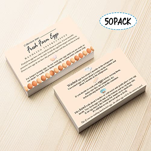 Maosh Fresh Farm Eggs Handling Instructions, Egg Handling Instructions For Farm Fresh Eggs, Colored Egg Design Card, 50 Pack 2 X 3.5 Inch Inches Business Card #TOP1