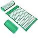 Kit d'Acupression - Coussin d'Acupression et Tapis de Massage d'Acupression pour Relaxer et Masser - avec Sac de Transport - pour Fitness et Soulagement de la Douleur - Vert