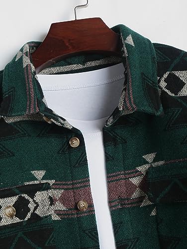 Image of ZAFUL Unisex Plaid Flannel Shirt Jacket Button Down Long Sleeve Pocket Coat Outwear | Mens Fall Clothes Lightweight Long Sleeve Button Down Flap Pocket Jacket Tops for Fall&Winter 2026
