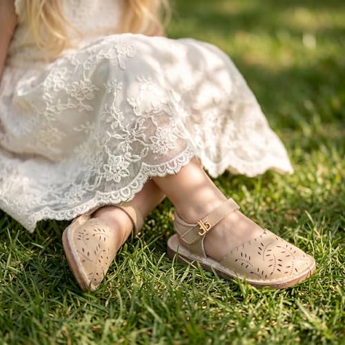 Image of THEE BRON Toddler Floral Cutout Closed Toe Sandals for Girls Breathable Summer Shoes