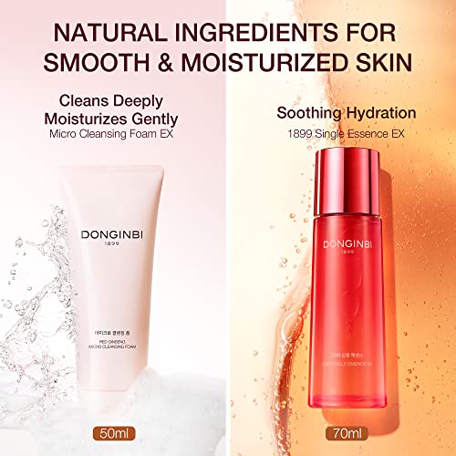 Donginbi 1899 Single Essence Ex 70Ml & Cleansing Foam 50Ml Special Set - Anti-Aging Face Essence With Korean Red Ginseng For Radiance And Repair #TOP3