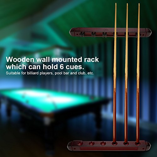 Porte-queue de billard pour 6 queues rack mural en bois solide Vgeby