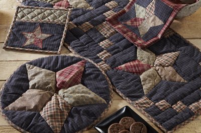 Navy-Blue-Classic-Country-Tabletop-Kitchen-Maryland-Patchwork-Star-Cotton-Hand-Quilted-Patchwork-Star-Rectangle-13×48-Runner Navy Blue Classic Country Tabletop Kitchen Maryland Patchwork Star Cotton Hand Quilted Patchwork Star Rectangle 13×48 Runner