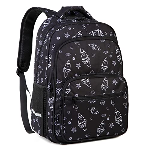 VASCHY Kids Backpack for Elementary School, Boys Large Bookbags School Bags for Primary School Students Travel Space