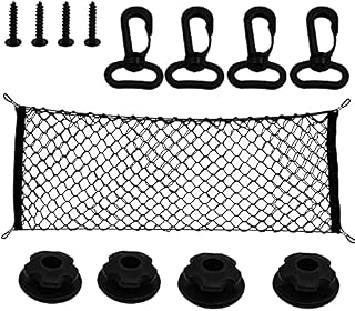 TOSCOS Car Cargo Net Boot Trunk Net Automotive Rear Cargo Nets 90 x 40cm Elastic Mesh Boot Cargo Organizer Storage Net with 4 Hooks
