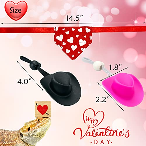 Vehomy 4pcs valentine's day bearded dragon outfit bearded dragon cowboy hat & lizard bandana small pet love heart scarf cowboy costume accessories for lizard hamster leopard gecko 2 Vehomy 4pcs valentine's day bearded dragon outfit bearded dragon cowboy hat & lizard bandana small pet love heart scarf cowboy costume accessories for lizard hamster leopard gecko - image 3