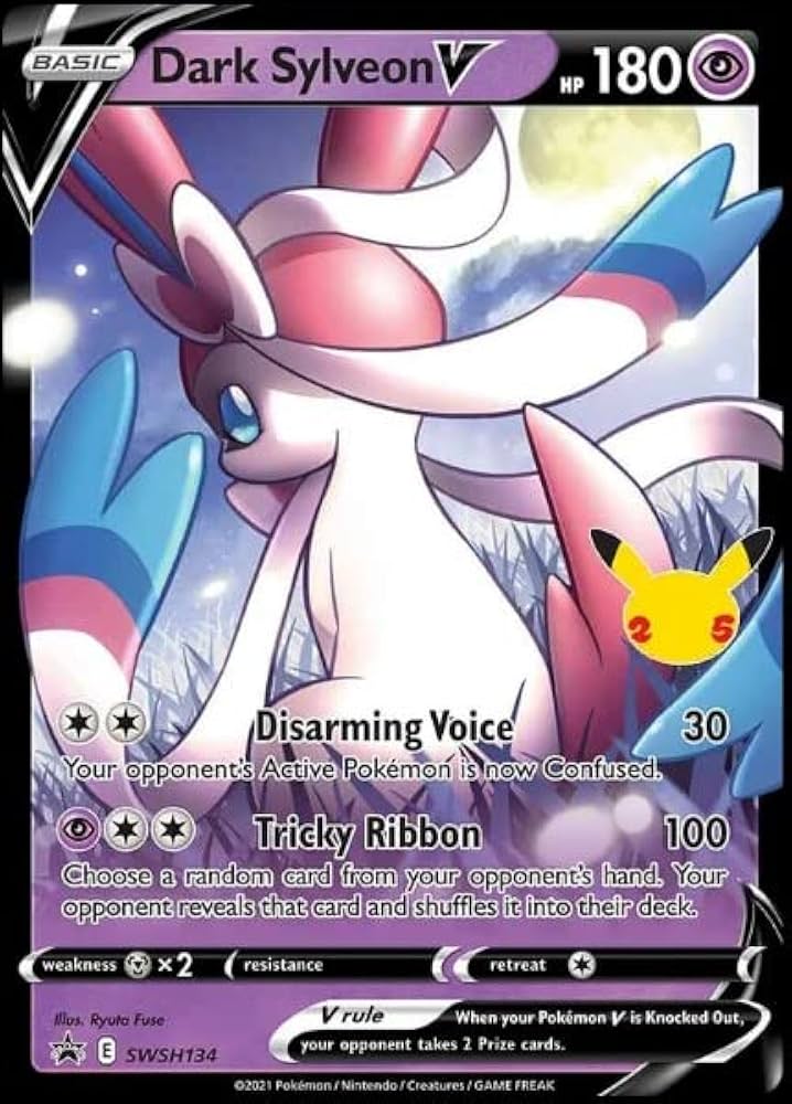 YienThot ポケモンカードゲーム DARK SYLVEON 2点 Amazon.com: Dark Sylveon V - SWSH134 - Black Star Promo
