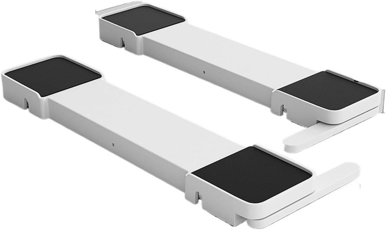 洗濯機ベースブラケット 調節可能 固定 滑り止め 衝撃吸収 ユニバーサル家電 プーリー 高さ増加フレーム(White 60cm)