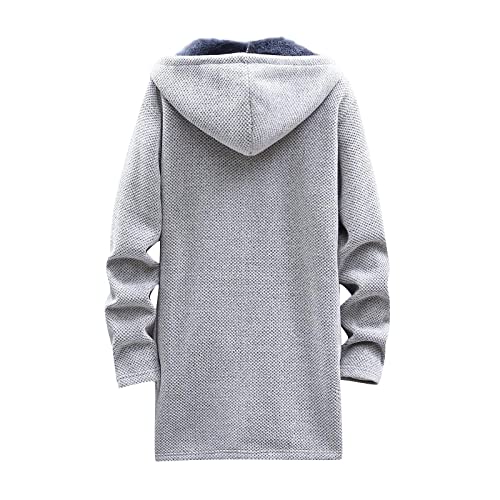 RTRDE Mens Coats Fall Winter Sweater Jackets Casual Knitted Cardigan Fleece Lined Full Zip Hooded Coat Long Jacket4