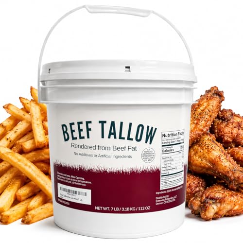 Beef Tallow for Cooking 7 LB Bulk Pail w/Safety Seal No Additives or Preservatives