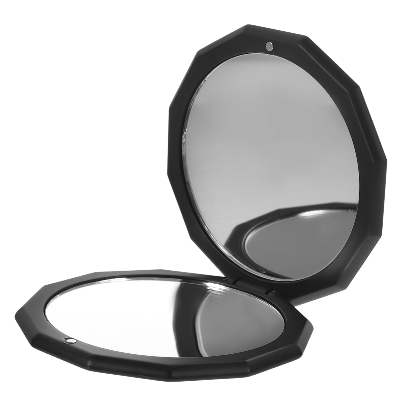 Healeved 3 Piezas Espejo De Vanidad Espejo Plegable De Viaje Mirror De Vanidad De Viajes Mini Bolsillo Pequeño Compacto para Bolso Aumento De Maquillaje Vidrio Black