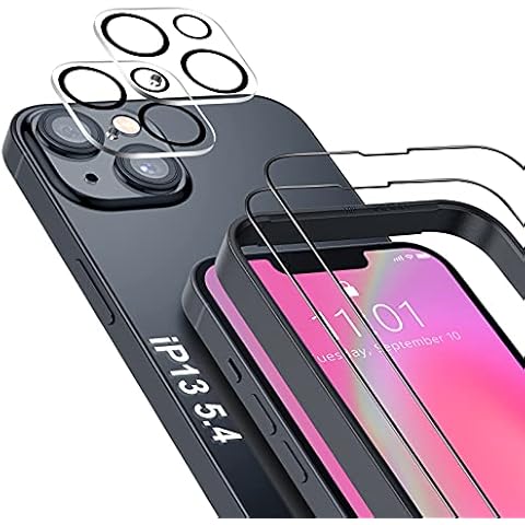 SAEYON 9H Premium Tempered Glass Screen Protector + Camera Lens Protector Compatible with iPhone 13 5.4-2 Packs Cover
