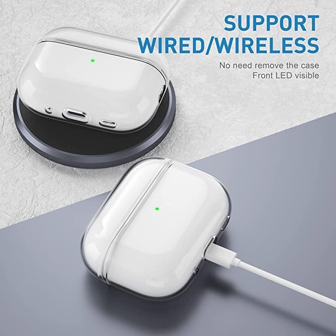 Miniatura 6 de LRK Funda transparente compatible con Apple AirPods 3, no amarillenta soporta carga inalámbrica, material de TPU suave, portectivo y a prueba de