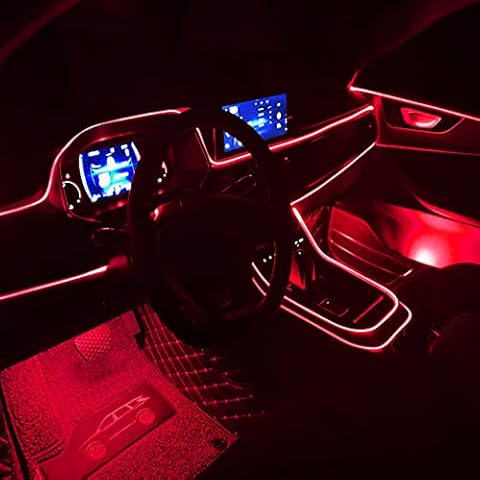 TABEN Car Atmosphere Light Kit Music Sync Multicolor RGB 16 Million Colors 8 Meters Fiber Optic USB Ambient Lighting Kits Sound Active, Wireless RF Remote Control and Bluetooth APP Control DC 12V Cover