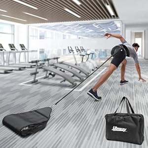 Uboway Adjustable Weight Sled Trainer: Sandbag Sled Trainer with Portable Carrying Bag, Resistance Sleds for Sprinter Speed Training Indoor Outdoor, with 4 Weight Sandbags, Football Sled for Lineman