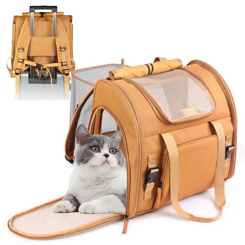Expandable Carrier Backpack for Big Cats Small Dogs, Airline Approved Pet Carrier Backpack,Foldable Breathable Travel Backpack, Portable Pet Carrier Backpack with Safety Leash, Holds Up to 18 Lbs - image 8