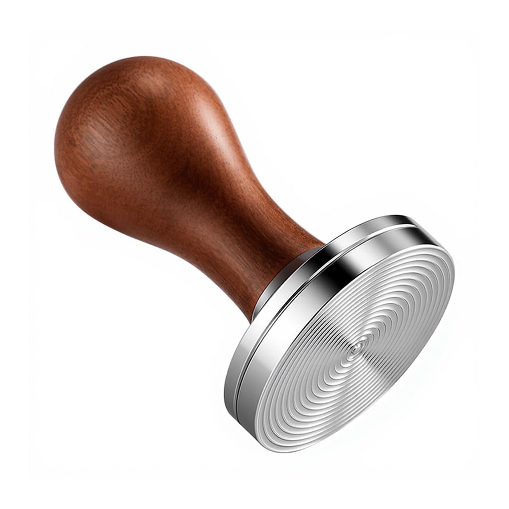 Supvox® Coffee Tamper 51mm, Stainless Steel Coffee Tamper with Concentric Groove Base, Even Pressure Distribution, Textured Stainless Steel Bottom for Consistent Espresso Extraction, Precise Tamping-image-8