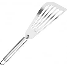 FENGCHEN Stainless Steel Fish Spatula Turner, Slotted Flexible Metal Spatula, Kitchen Flipper for Frying Fish, Eggs, Burgers, Pancakes, Dishwasher Safe Silver