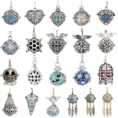 Mixed Pearl Cage Locket Pendants Set, Essential Oil Diffuser DIY Necklace Bracelet Jewelry Making Craft, Bulk Beads Aromatherapy Diffuser Charms Gifts for Women Girls - Image 4