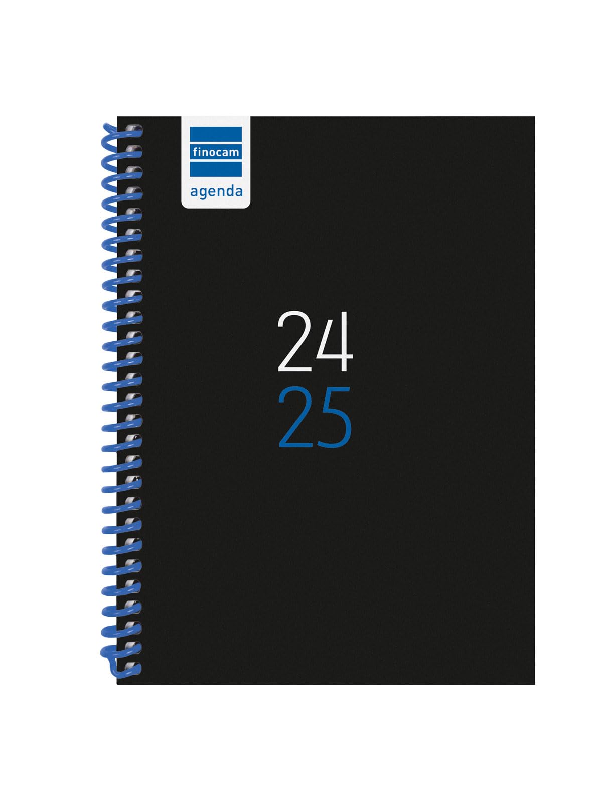 Finocam - Agenda Diva 2024 2025 Semana Vista Horizontal Septiembre 2024 - Junio 2025 (curso lectivo) + Julio y Agosto resumidos Negro Español