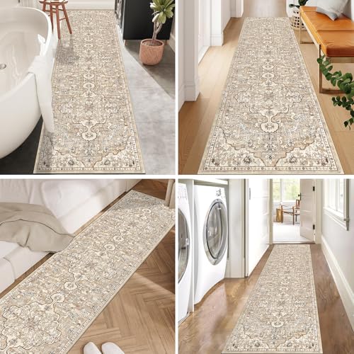 Pauwer Boho Hallway Runner Rug 2x8 Washable Entryway Area Rugs Non Slip Farmhouse Vintage Floor Mat Carpet Runner for Hallways Laundry Room Kitchen Bathroom Bedroom