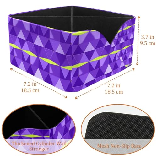 Boîte de rangement durable violette, organiseur polyvalent avec triangles géométriques - 4