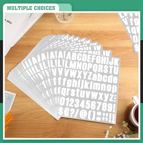 Image of Qilery 32 Sheets 1 Inch Letter and Number Stickers Self Adhesive Vinyl Letters Alphabet Stickers Big Font Letters Number Tags for School Classroom Home Mailbox Decor (White)