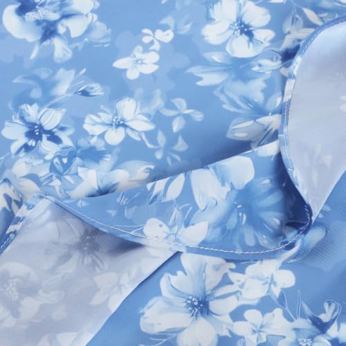 Image of Belle Poque Sun Dresses for Women Spring Summer Floral Midi Flowy Spaghetti Ruffle Wedding Guest Tea Party Dress