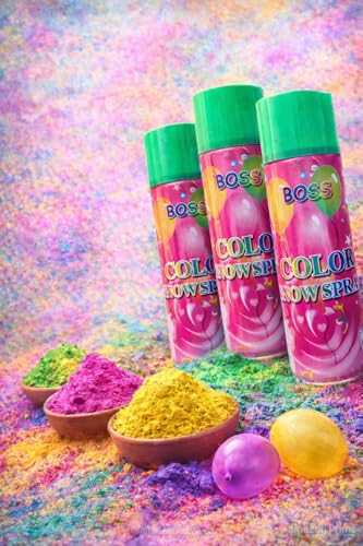 Image of BOSS Natural Skin-Friendly snow Spray Bottle Color | Non-Toxic organic natural holi colour (GREEN)-750ML