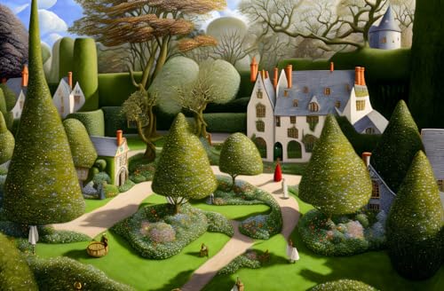Toile murale Village Green Meechi decoration de salon style campagne anglaise 50x70