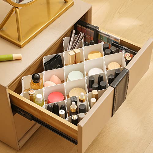 ROUFA-Sock-Drawer-Organizer-for-Dresser-Honeycomb-Underwear-Dividers-for-Women-Panty-Separator-for-Bras-Socks-Belt-and-Leggings-12pcsWhite