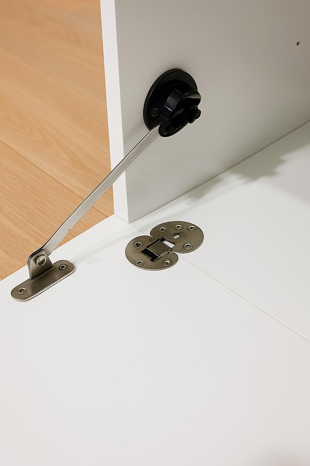 RO&CO Sonorous TRD100-WHWN | Mueble TV Esquinero Blanco 100 cm | Puerta Abatible Nogal | Diseño Moderno para Salón | Almacenamiento Oculto | Soporta hasta 40 kg | Mueble TV de Esquina.
