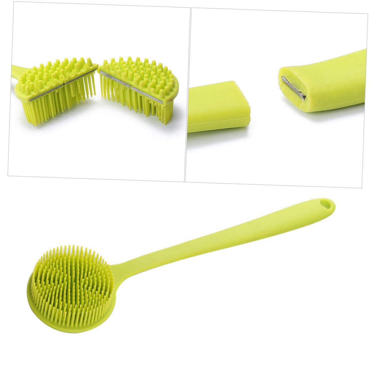 FRCOLOR 2pezzi Spazzola Per Silicone Lungo Spazzola Doccia Esfoliante Per Massaggio Alla Schiena Adatta Tutti Tipi