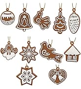BEEFLYING 22 Pcs de Noël Pendentif en Plastique Ornements Noix de Coco Brun Charmes Suspendus Déc...