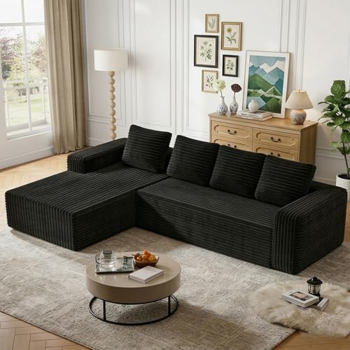 Yihomfy 250cm Canapé d'angle Convertible,Canapé-lit d'angle 