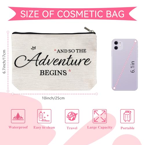 DJOLY Bridal Shower Gifts for Bride To Be 2025 Makeup Bag, Bridal Shower Decorations, Wedding Engagement Gifts Bachelorette Party Accessories for Women, Small Cosmetic Travel Zipper Pouch2