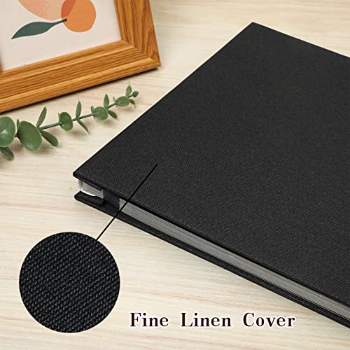 Spbapr Large Photo Album Self Adhesive Linen Cover Magnetic Scrapbook Album Diy Scrap Book 40 Black Sticky Pages For 3X5 4X6 5X7 8X10 Pictures With A Metal Pen #TOP2