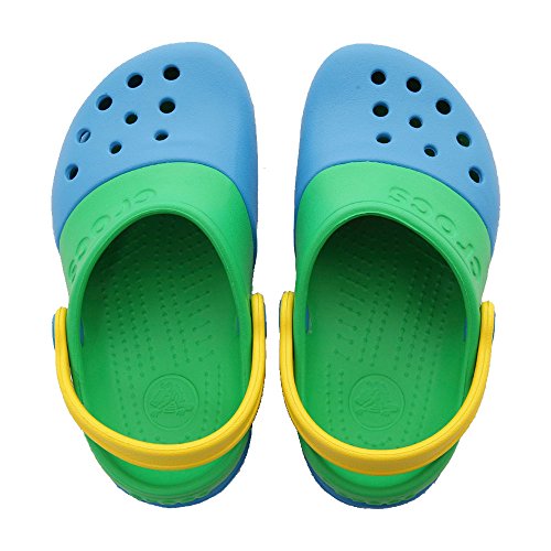 Image of crocs Kids Unisex Electro II Ocean and Grass Green Clogs and Mules - J3