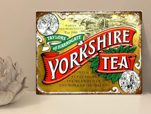 1x Yorkshire Tea Kitchen Retro Metal Novelty Plaque Sign Gift mt856 (200mm x 150mm)