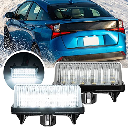 NSLUMO 2X feux de plaque d'immatriculation LED pour Toyo/ta Prius IV RAV4 Mirai pour Le.xus ES300h XZ10 UX200 UX250H UX300E LED feux de plaque d'immatriculation lampe de stationnement de voiture Cover