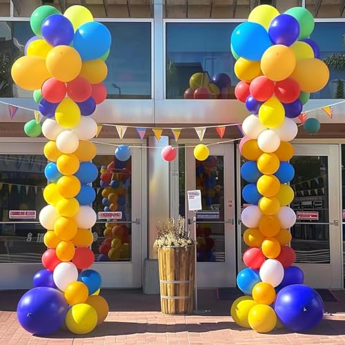 Image of Balloon Column Stand Set of 4, 6.6ft Adjustable Balloon Stand kit with Base Telescopic for Baby Shower Wedding Birthday Graduation Party Decorations (4)