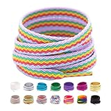 Booyckiy Flat Colorful Fashion Shoelaces, 5/16