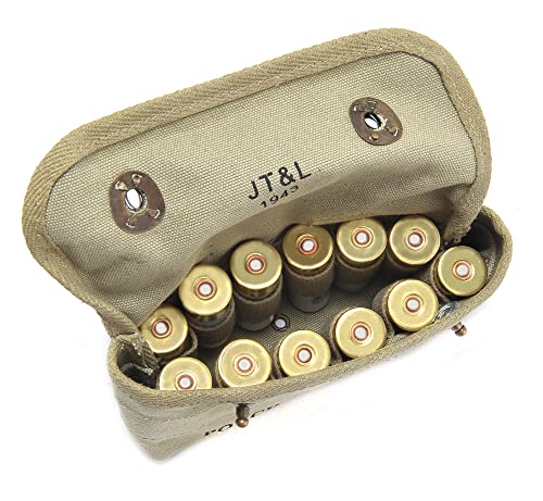 World War Supply Us Ww2 Canvas Shotgun Shell Ammunition Pouch Marked Jt&L 1943 Green #TOP3
