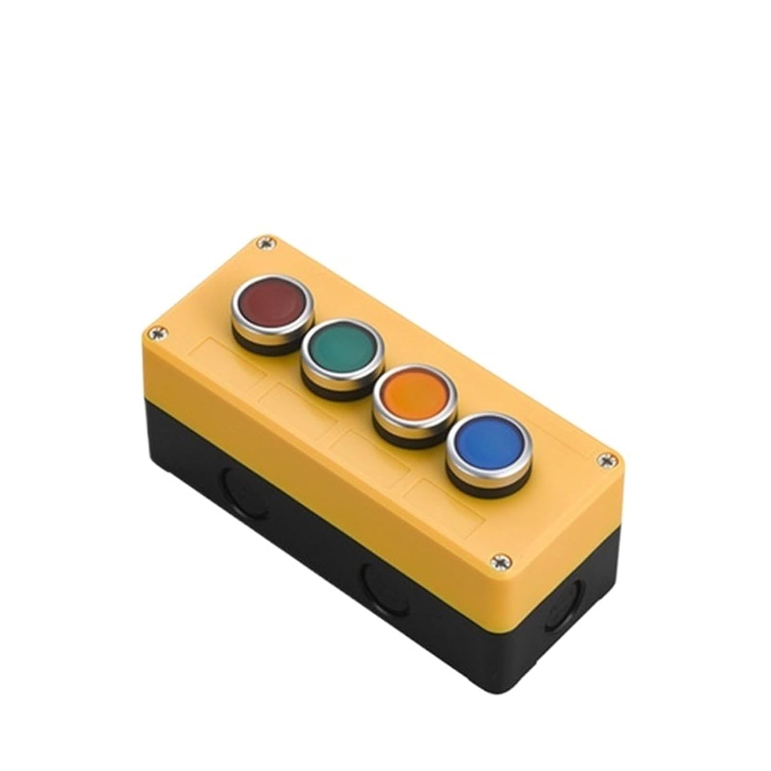 New Button Switch Control Box with Emergency Stop 1/2/3/4/5 Hole Button Box Industrial Switch Box Waterproof Button Control Box(4 Hole B)
