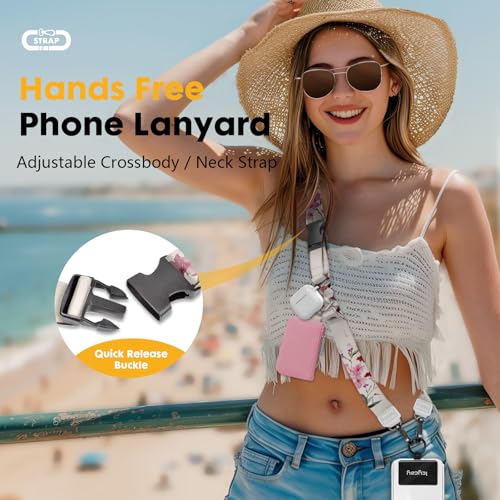 Image of Icycay Phone Lanyard Crossbody Strap Neck Adjustable Teacher Women Flower | for Cell Phone Case Keys ID Badges, Anti Theft, Multifuctional, Cute Phone Holder, Travel Hiking Essential Accessories, Gifts